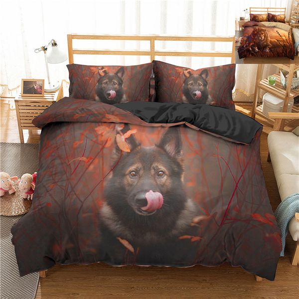 

3d printed cartoon lion duvet cover set luxury lightweight microfiber bedding set twin queen king size quilt cover home textiles