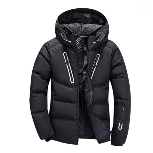 

new winter warm downs jacket men outwear thick snow parkas hooded coat male casual thermal windproof downs jacket men1, Black