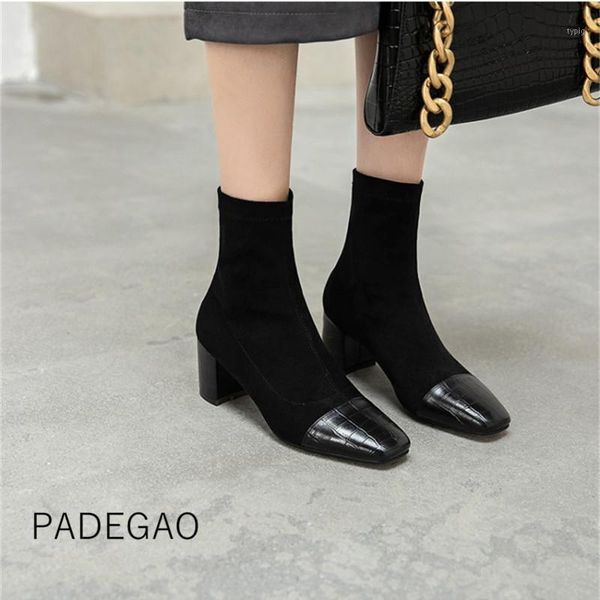 

boots women winter 2021 vintage casual korean fashion for women1, Black