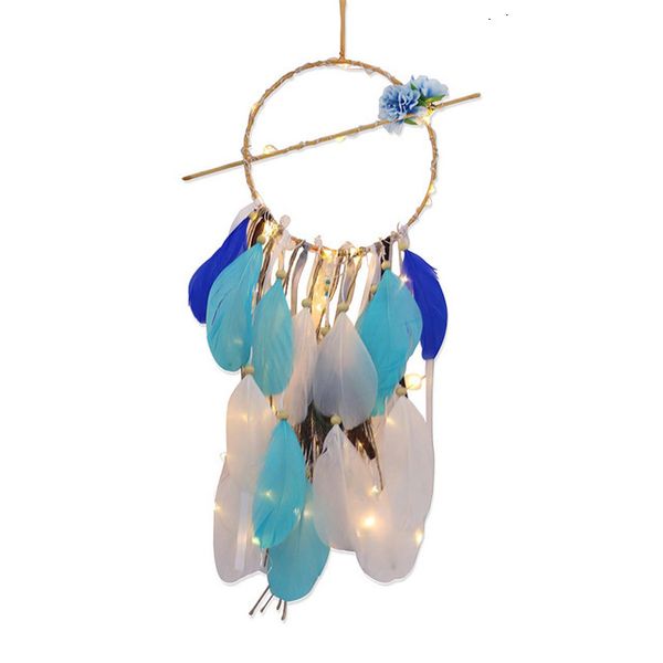 

led string lights creative handmade indian fancy dream catcher holiday home party decor gift feather wind chimes 6 ns8cf