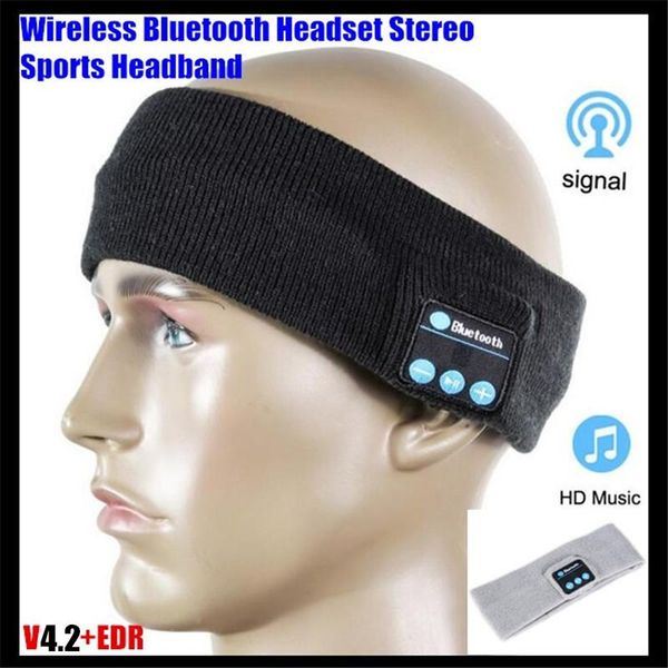 

wireless bluetooth v4.2 knitted headset stereo headphone hand-music magic sport smart headbands cap mp3 speaker mic