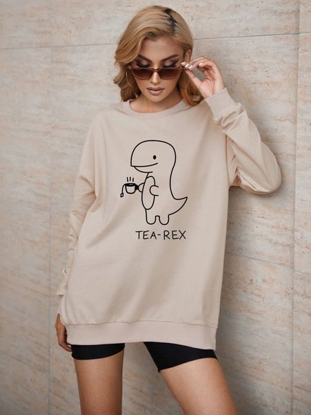 

cartoon & letter graphic drop shoulder sweatshirt y6fg#, White;black