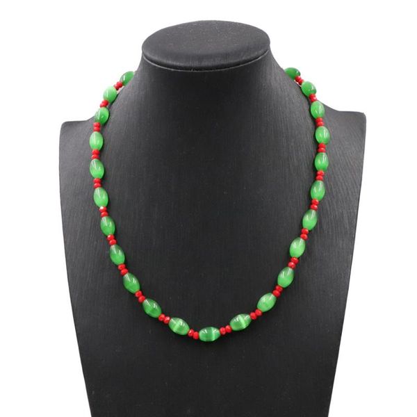 

simple stone seed beads strand necklace women string cat eye crystal beaded short choker jewelry 18" chokers necklaces gift b171, Golden;silver