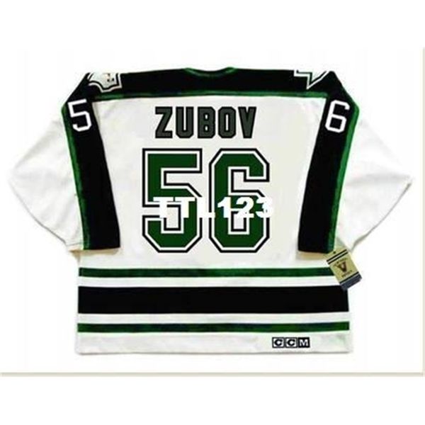

121s #56 sergei zubov dallass stars 1990 ccm vintage hockey jersey or custom any name or number retro jersey, Black