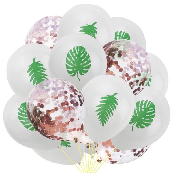 

green leaf balloons tropical jungle party decoration theme confetti latex balloon hawaii party summer supplies helium balls set wmtvxs