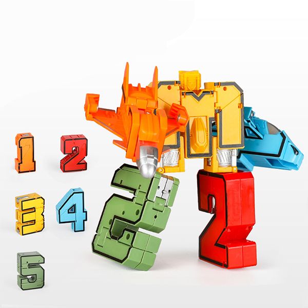 

2020 children's digital transformation toy puzzle fit robot boy alphabet building blocks macadamia dinosaur complete set gift