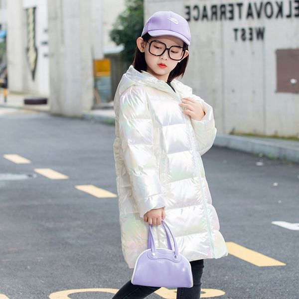 

m8boys off season jacket medium long tussock girls middle and large baby hooded children's thickened down 9vip, Blue;gray