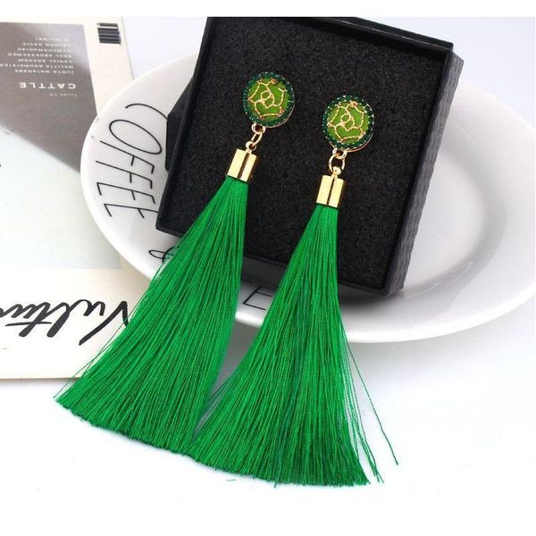 

crystal flower rose tassel earrings studs chandelier dangle gold earrings fashion jewelry for women will and wmtdsy queen66, Silver