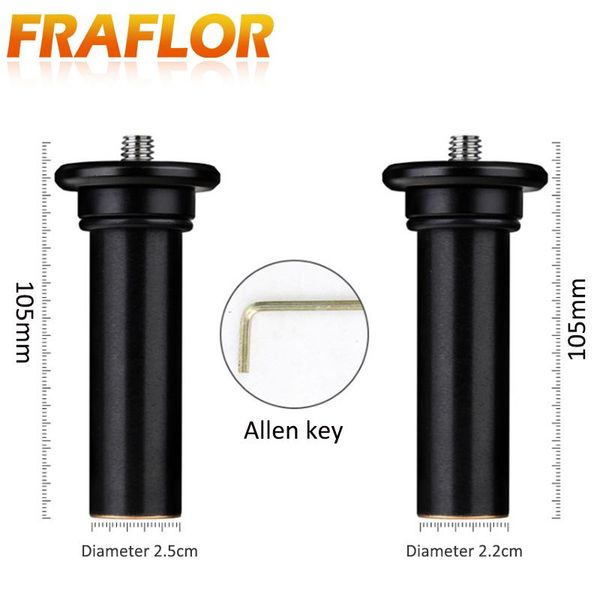 

multifunctional aluminum portable short center column height 105mm and diameter is 25mm or 22mm suit for various camera tripod