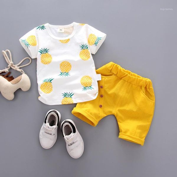 

boy summer 2 piece sets short sleeve and short trouser tracksuit kids boys clothes1, White