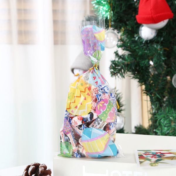 

opp flat mouth packing bag europe and america chick colored eggs pattern transparent packaging bags easter new 3 75xx j3