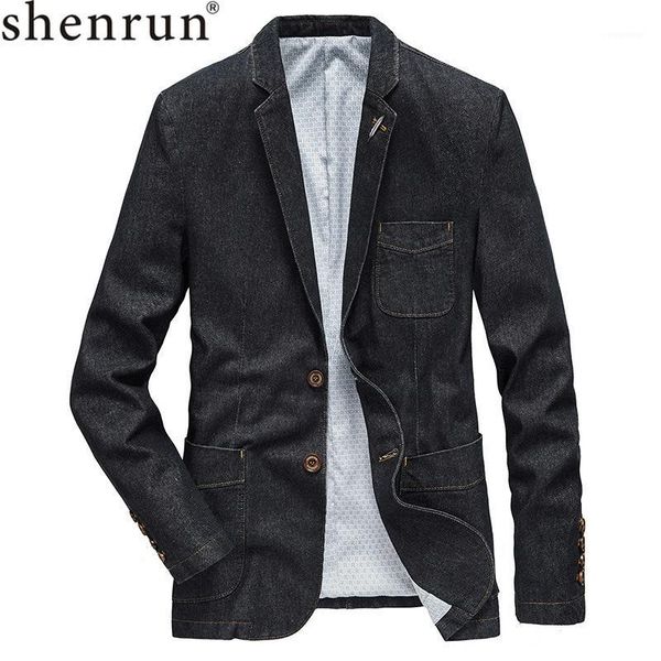 

shenrun mens denim blazer autumn winter new fashion denim jacket vintage suit jacket black cowboy blue casual blazers business1, White;black