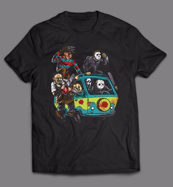 

horror movie stars jason freddy scooby van **custom oldskool art** t-shirt s-4xl sport hooded sweatshirt hoodie