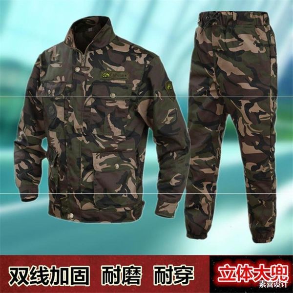

tooling spring autumn labor protection clothing site auto repair military training men's leggings camouflage suit thickened and, Gray