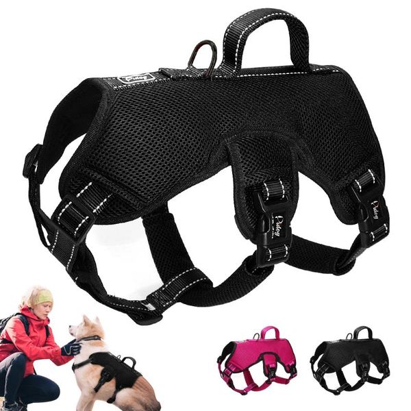 

m l didog nylon mesh dog harness reflective quick control medium large big dogs sport lift harnesses for training pet vest