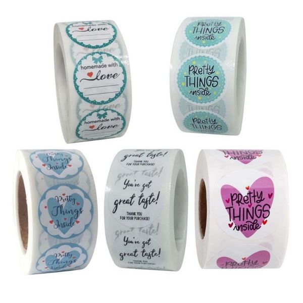 

gift wrap 500pcs natural handmade with love kraft paper stickers round adhesive labels baking scrapbooking wedding party favors