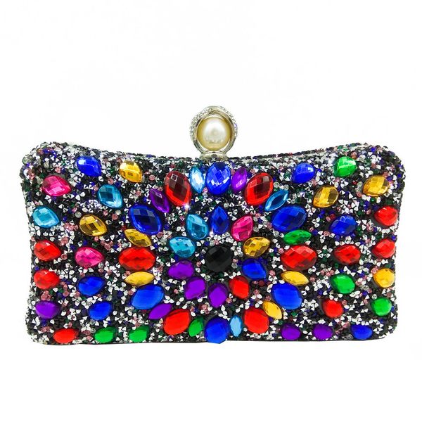 

rhinestone evening bag glitter crystal party wedding purse colorful brial handbag women clutches bag mutil color crystal clutch evening bag