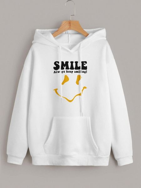 

expression & slogan graphic drop shoulder drawstring thermal hoodie l2bx#, White;black