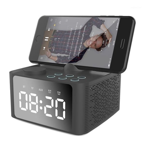 

other clocks & accessories dual horn alarm clock b1 mirror bluetooth speaker radio card subwoofer multi-function gift audio1