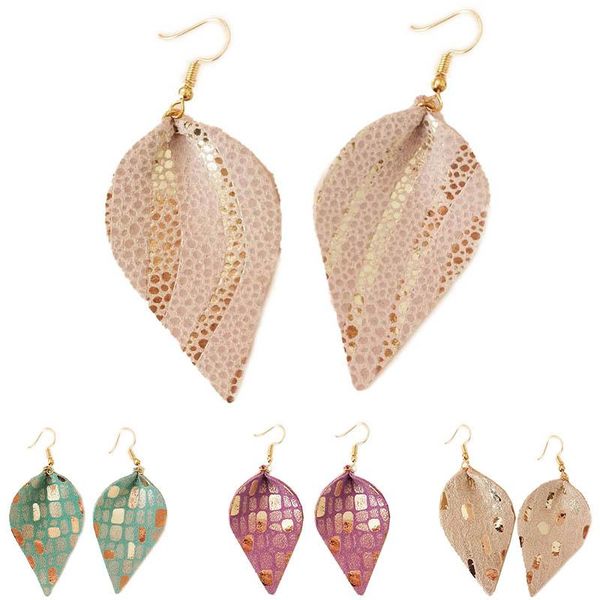 

cpop кожаные серьги для женщин заявление водослива мотаться подвески серьги мода ювелирные изделия листьев ear drops осени новый trendy, Silver