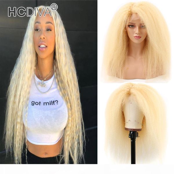 

613 blonde human hair wigs 13*1 deep middle part lace front wigs brazilian virgin straight body wave deep curl kinky straight 150% density, Black;brown