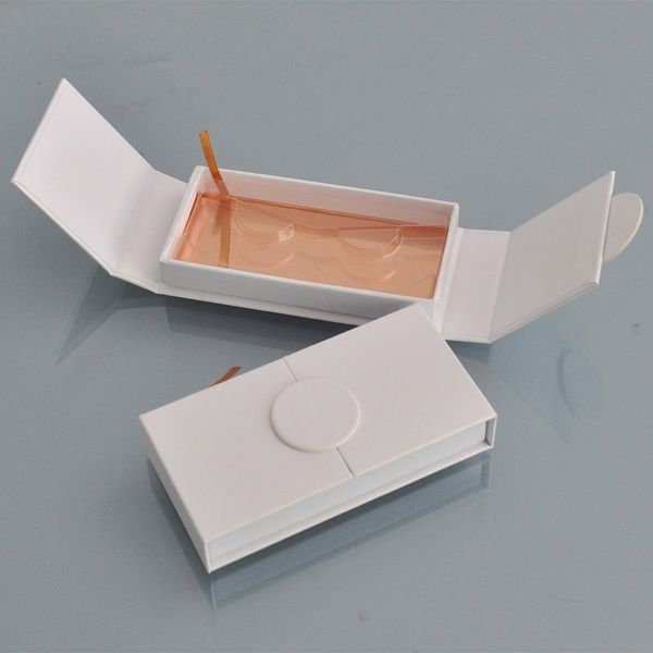 

wholesale eyelash packaging box lash boxes package custom magnetic white round book style storage case vendors cosmetic