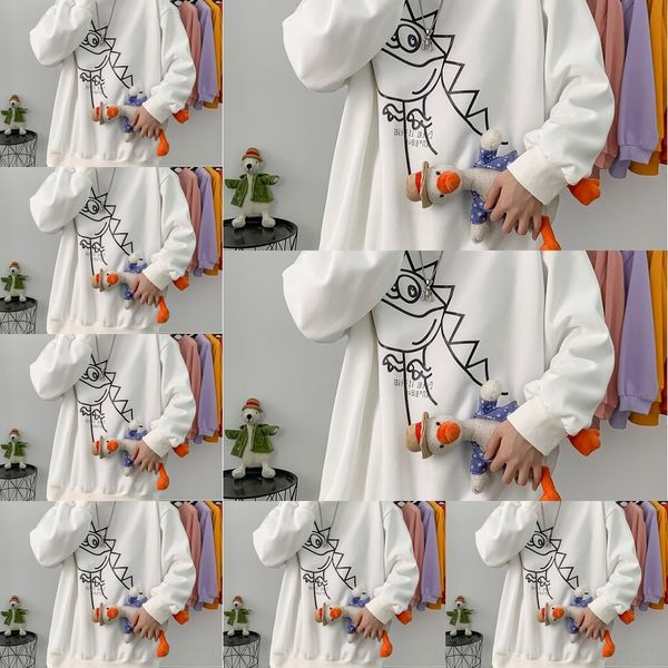 

9q6ns men's autumn student style lovers neck crew sweater pullover sweatersweaterloose printed pullover for men's casual large new, Black