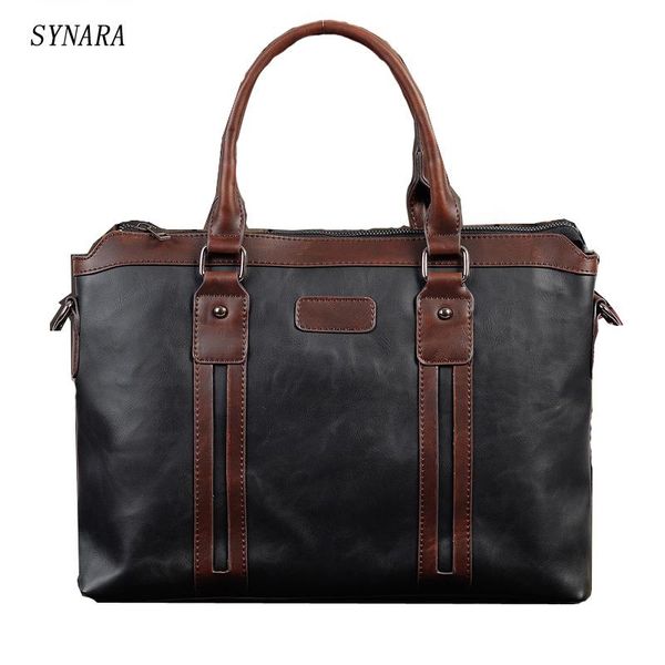 

crazy horse leather men bags business men's briefcase vintage shoulder messenger bags travel fashion brand new