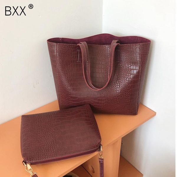 

bxx] high capacity pu leather bucket bags for women 2020 autumn shoulder handbags and purses female trending travel bag 8a025