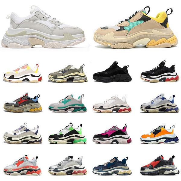 

new platform designer paris 17fw triple s flat casual dad shoes men women triple beige black vintage old luxury outdoor trainers sneakers