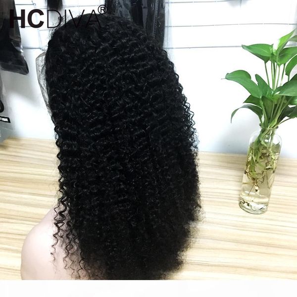 

13 * 4 кружева фронтальная парик кудрявый бразильский curly человеческих волос парики pre сорванные с ребенком волос 150 плотность remy фрон, Black