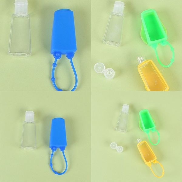 

washable hand sanitizer storage bottles plastic transparent women makeup conatiners 30ml pocket bottle with silicone case 0 95hs e19