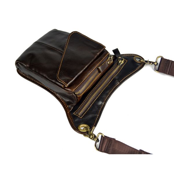 Vintage de couro gota perna saco ao ar livre coxa cintura quadril fanny pack para homens mulheres zj55 q0705