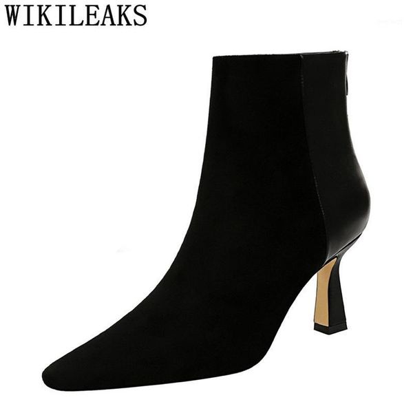 

ankle boots for women black boots high heel women shoes autumn fashion bottes femme stivali donna schoenen vrouw booties1