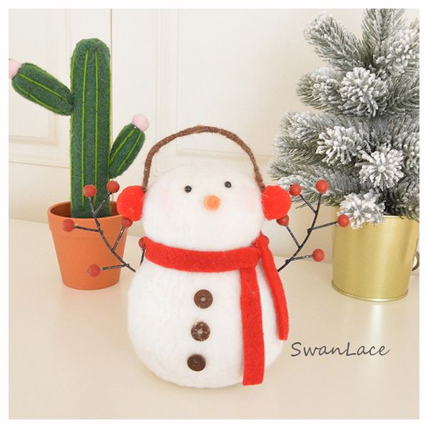 

good cute things fat swan wool lace felt big snowman doll christmas tree decorations