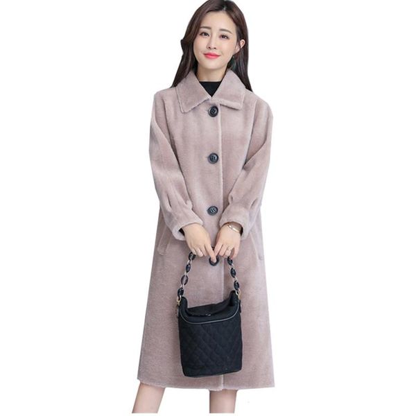 

winter coat 2020 fashion brand women loose long overcoat coats plus size 4xl warm ladies elegant wool jacket boutique clothing, Black