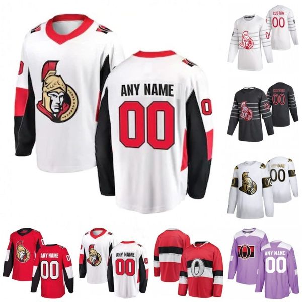 

custom ottawa senators christian jaros wolanin colin white connor brown jayce hawryluk 2020 hockey jersey women stitched, Black;red