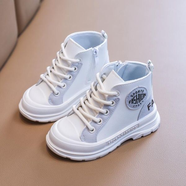 

2020 осень зима детская обувь микрофибра кожа мальчики девочки мартин сапоги мода soft non скольжению zip теплый плюшевые детские сапоги jll, Black