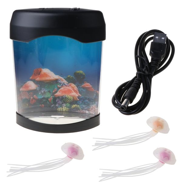 

artificial jellyfish aquarium tank night light color-changing decorative lamp for living room office shopping mall decor q0113