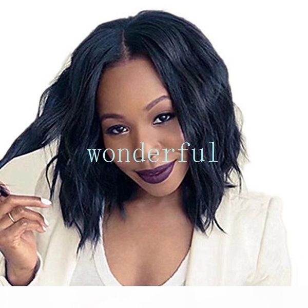 

party wigs black synthetic short wavy bob wigs womens heat resistant fiber