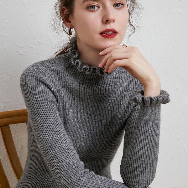 

bonjean 100% wool knitted jumper winter turtleneck pullovers casual sweaters women shirt long sleeve slim sweater girls1, White;black
