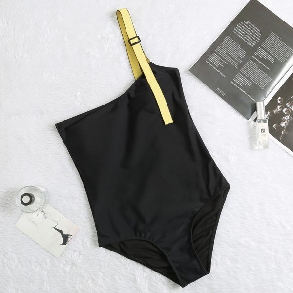 

yellow shoulder swimsuits designer padded push up women's one-piece swimwear outdoor beach travel vacation must bandage swimsuits