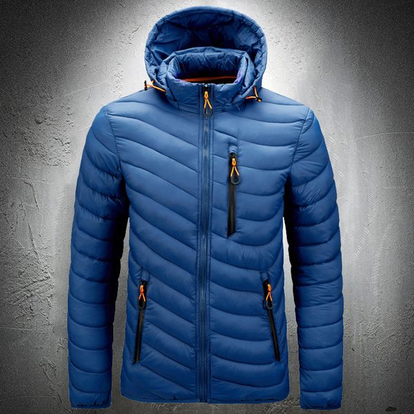 

2021 New Men Parka Autumn Winter Warm Plus Size Hooded Coat Thick Cotton Padded Puffer Jacket Mens Jackets WA27, Black