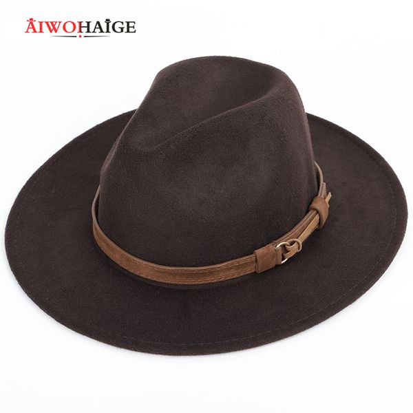 

2020 autumn winter wool men's fedoras women's felt hat ladies sombrero jazz male bowler hat outdoor vintage hats