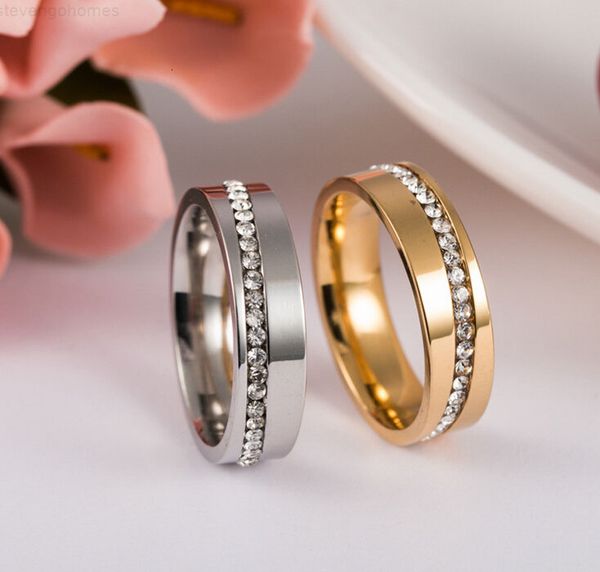 

steel new stainless women couple charm 316l for ladies men austrian crystal rings femme jewelry, Silver