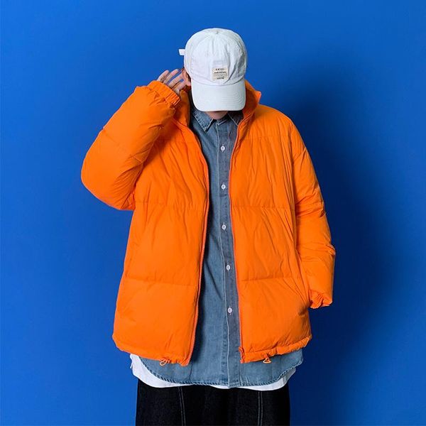 

winter cotton-padded coats men and women warm thicken jacket fashion causal thick clothes turtleneck outerwear male female, Black