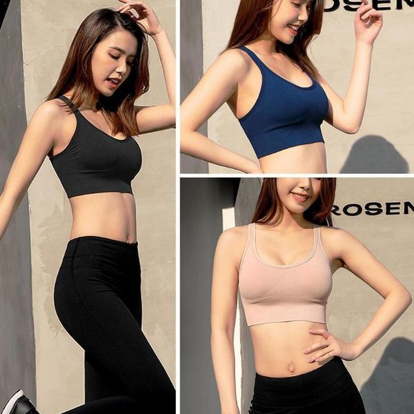 

sports bra solid back yoga tank women fitness seamless running dry push up workout shockproof sport fast kg-474, White;red