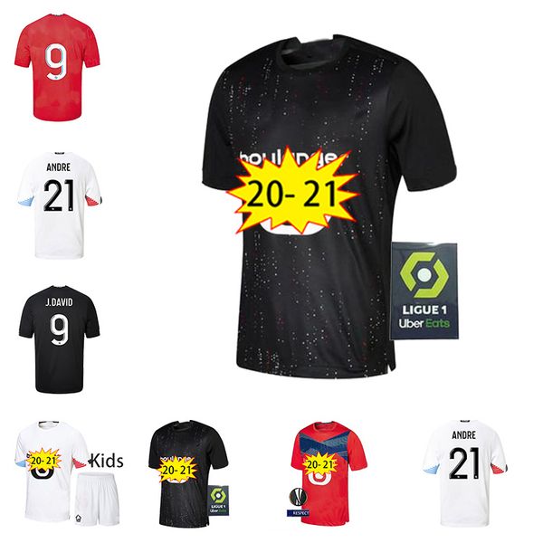 

2020 2021 losc lille soccer jerseys fonte bamba yazici j david football shirt 20 21 lille olympique jikone 10 child kit, Black;yellow