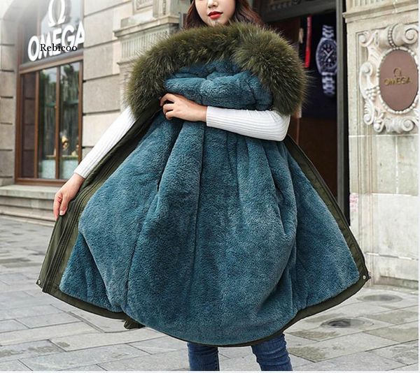 

new cotton thicken warm winter jacket coat women casual parka winter clothes fur lining hooded parka mujer coats1, Black