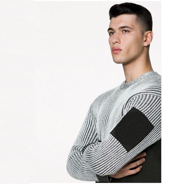 

winter men's sweater warm comfortable big logo embroidery simple loose version boys' top, White;black